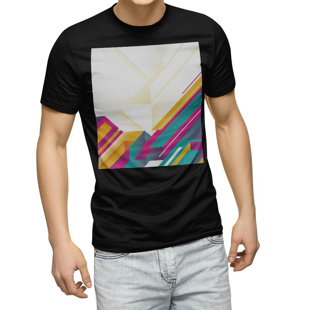 tシャツ メンズ 半袖 ブラック デザイン XS S M L XL 2XL Tシャツ ティーシャツ T shirt 黒 005867 クール カラフル デザイン