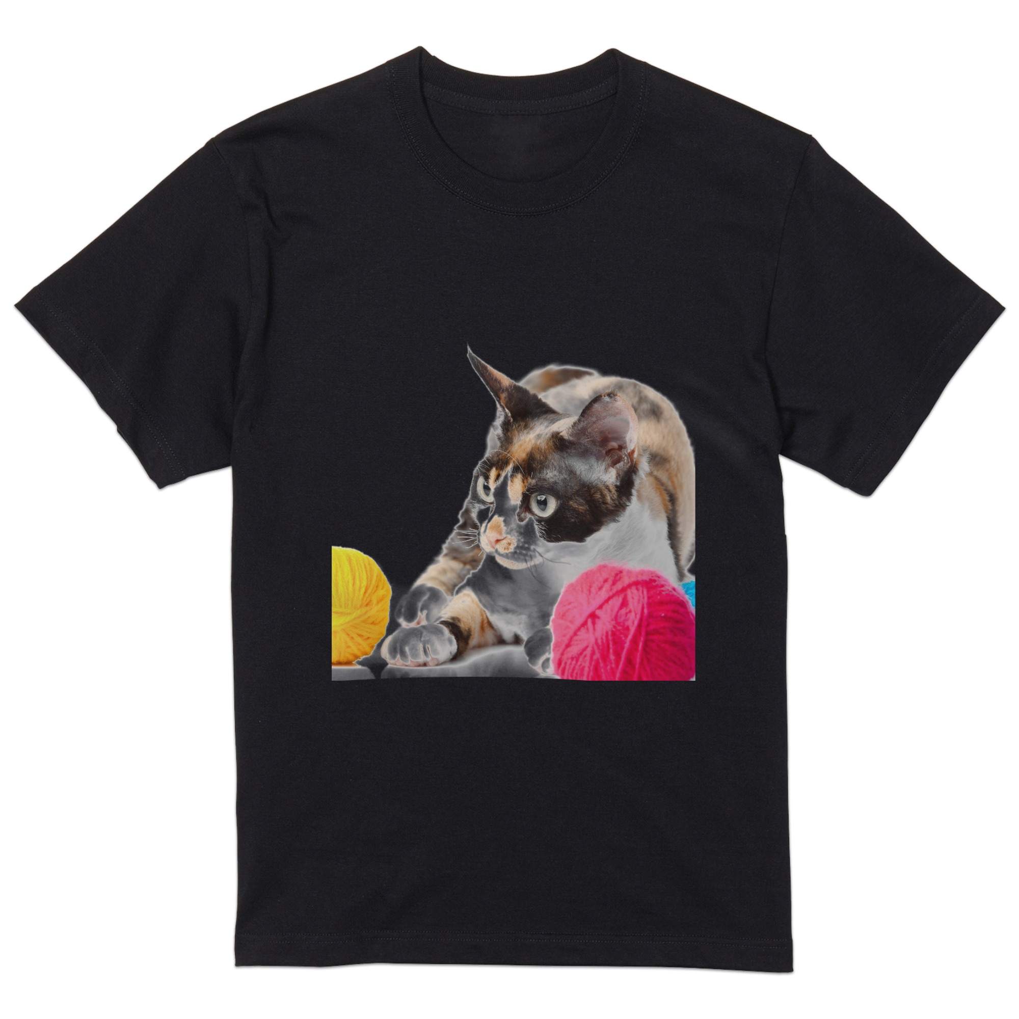 tシャツ メンズ 半袖 ブラック デザイン XS S M L XL 2XL Tシャツ ティーシャツ T shirt 黒 005939 写真　動物　猫　ねこ kabekore-11107101 kabeコレ パッケージ画像
