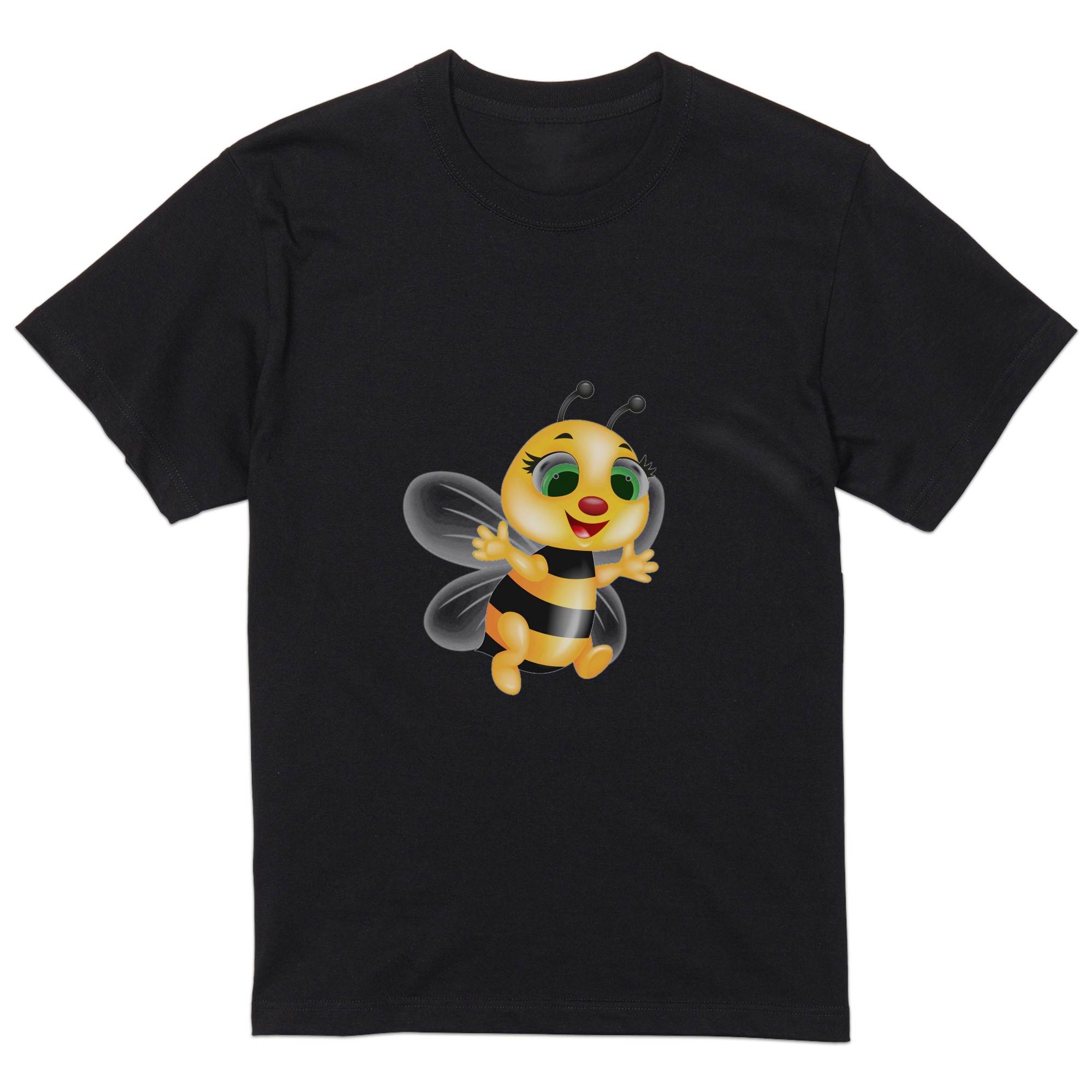 tシャツ メンズ 半袖 ブラック デザイン XS S M L XL 2XL Tシャツ ティーシャツ T shirt 黒 005973 イラスト　蜂　キャラクター kabekore-11095470 kabeコレ パッケージ画像
