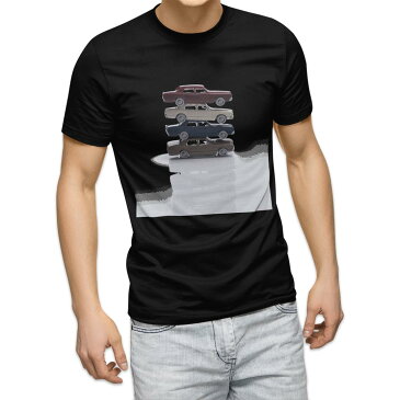 tシャツ メンズ 半袖 ブラック デザイン XS S M L XL 2XL Tシャツ ティーシャツ T shirt　黒 005995 写真・風景 車　写真　おもちゃ