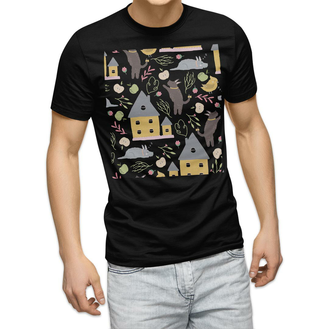 Rakuten - tシャツ メンズ 半袖 ブラック デザイン XS S M L XL 2XL Tシャツ ティーシャツ T shirt 黒 050214