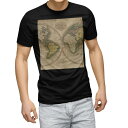 tシャツ メンズ 半袖 ブラック デザイン XS S M L XL 2XL Tシャツ ティーシャツ T shirt 黒 006044 その他 世界 地図(4)