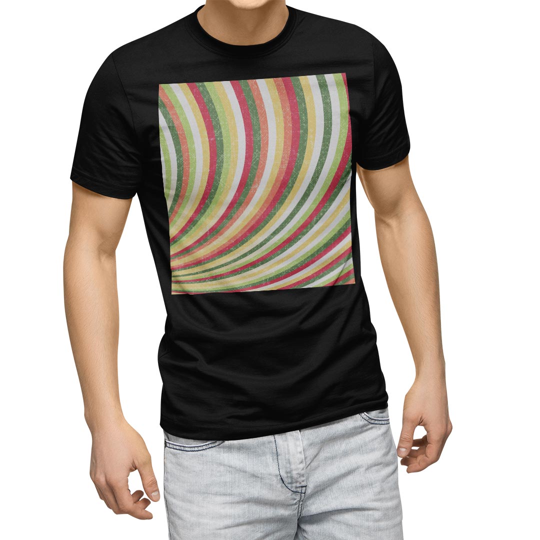 PORTER - tシャツ メンズ 半袖 ブラック デザイン XS S M L XL 2XL Tシャツ ティーシャツ T shirt　黒 006182 チェック・ボーダー カラフル　模様
