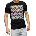 tシャツ メンズ 半袖 ブラック デザイン XS S M L XL 2XL Tシャツ ティーシャツ T shirt　黒 006529 チェック・ボーダー カラフル　模様