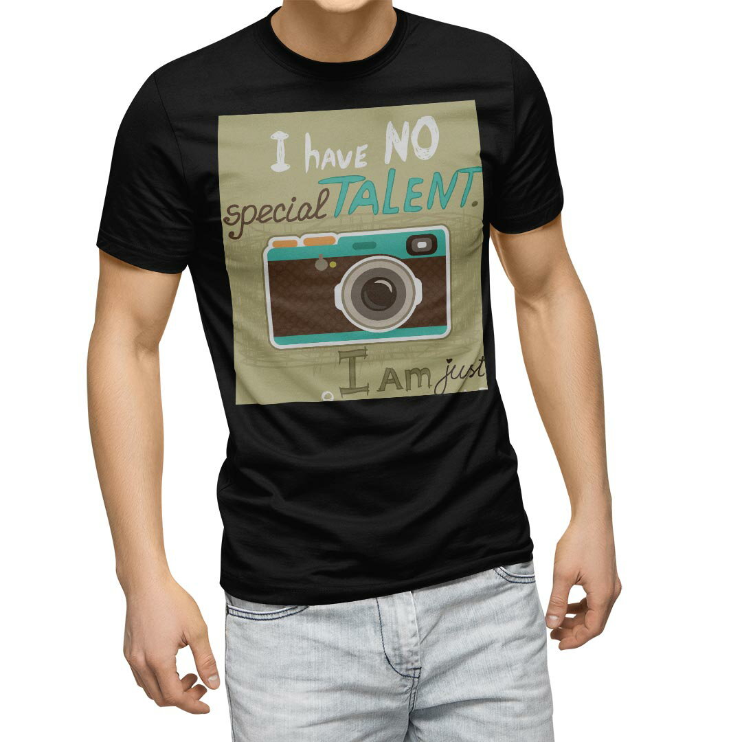 SUKA - tシャツ メンズ 半袖 ブラック デザイン XS S M L XL 2XL Tシャツ ティーシャツ T shirt　黒 006563 その他 カメラ　文字　英語