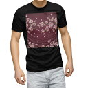 tシャツ メンズ 半袖 ブラック デザイン XS S M L XL 2XL Tシャツ ティーシャツ T shirt 黒 006619 フラワー 花 フラワー(4)