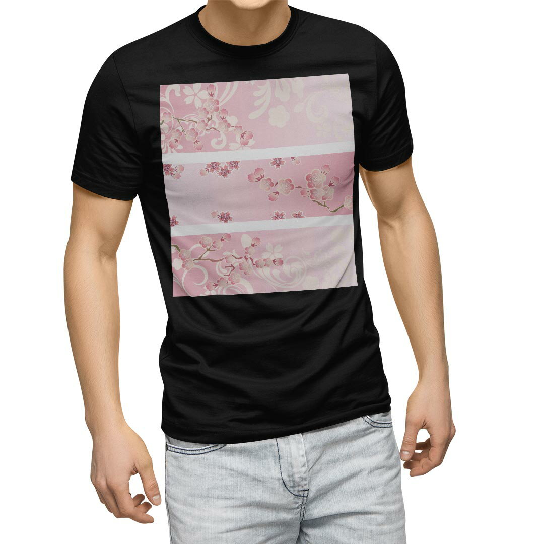 Rakuten - tシャツ メンズ 半袖 ブラック デザイン XS S M L XL 2XL Tシャツ ティーシャツ T shirt　黒 006694 フラワー 花　フラワー