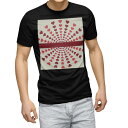 tシャツ メンズ 半袖 ブラック デザイン XS S M L XL 2XL Tシャツ ティーシャツ T shirt 黒 006794 ラブリー ハート 赤 レッド(4)