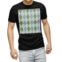 tシャツ メンズ 半袖 ブラック デザイン XS S M L XL 2XL Tシャツ ティーシャツ T shirt 黒 007098 チェック・ボーダー アーガ...