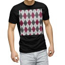 tシャツ メンズ 半袖 ブラック デザイン XS S M L XL 2XL Tシャツ ティーシャツ T shirt 黒 007100 チェック・ボーダー アーガ...