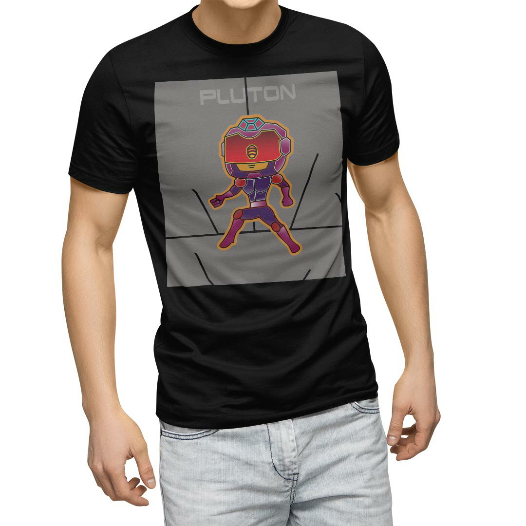 Character - tシャツ メンズ 半袖 ブラック デザイン XS S M L XL 2XL Tシャツ ティーシャツ T shirt　黒 007117 ユニーク イラスト　キャラクター