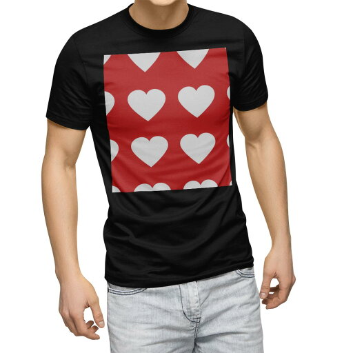 tシャツ メンズ 半袖 ブラック デザイン XS S M L XL 2XL Tシャツ ティーシャツ T shirt 黒 007198 ラブリー ハート 模様 tシャツ メンズ 半袖 ブラック デザイン XS S M L XL 2XL Tシャツ ティーシャツ T shirt 黒 007198 ラブリー ハート 模様