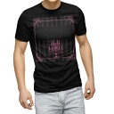 tシャツ メンズ 半袖 ブラック デザイン XS S M L XL 2XL Tシャツ ティーシャツ T shirt　黒 007262 ラブリー 蝋燭　ピンク