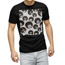 tシャツ メンズ 半袖 ブラック デザイン XS S M L XL 2XL Tシャツ ティーシャツ T shirt　黒 007361 ユニーク アフロ　キャラクター　模様