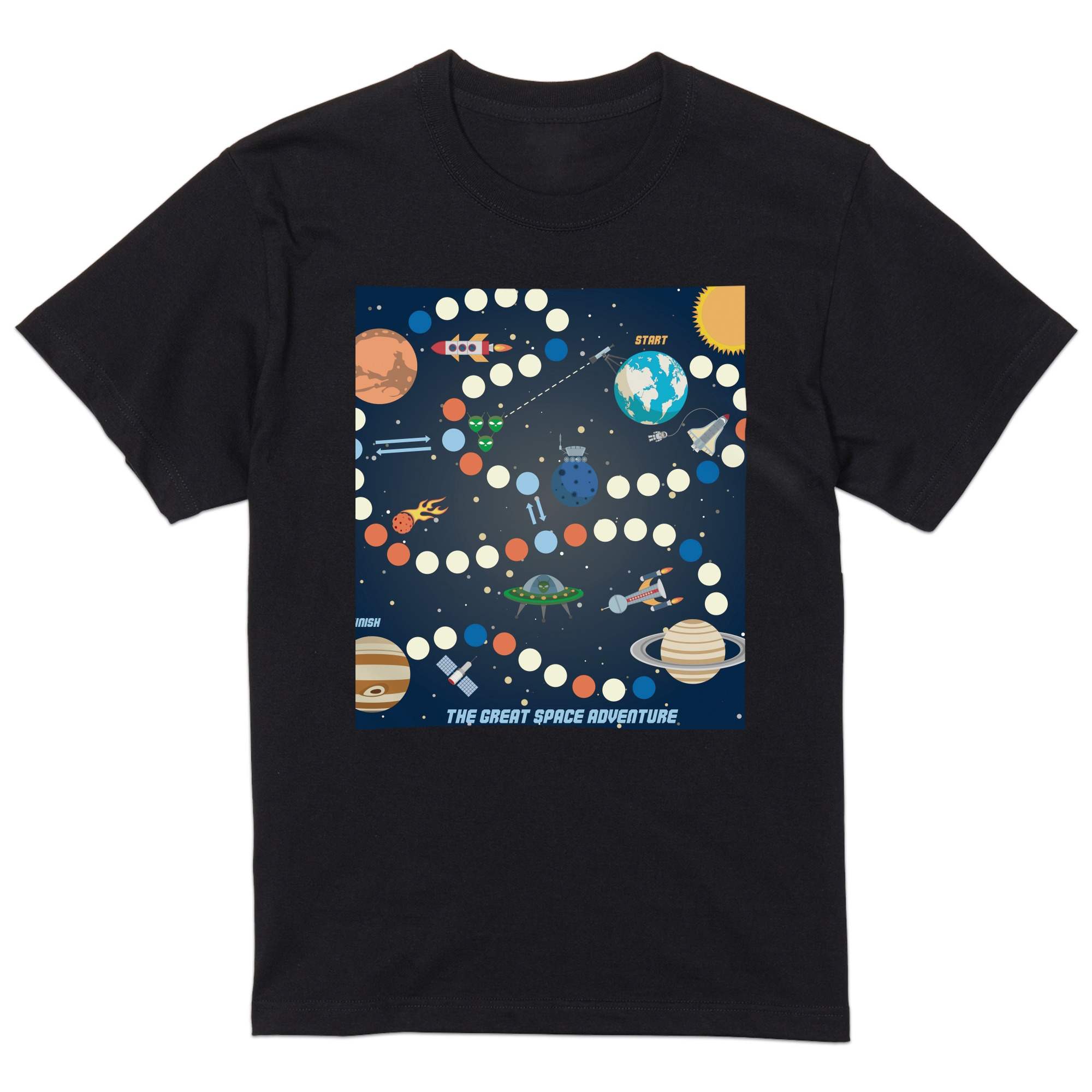 tシャツ メンズ 半袖 ブラック デザイン XS S M L XL 2XL Tシャツ ティーシャツ T shirt　黒 007496 ユニーク 宇宙　イラスト　地球　星