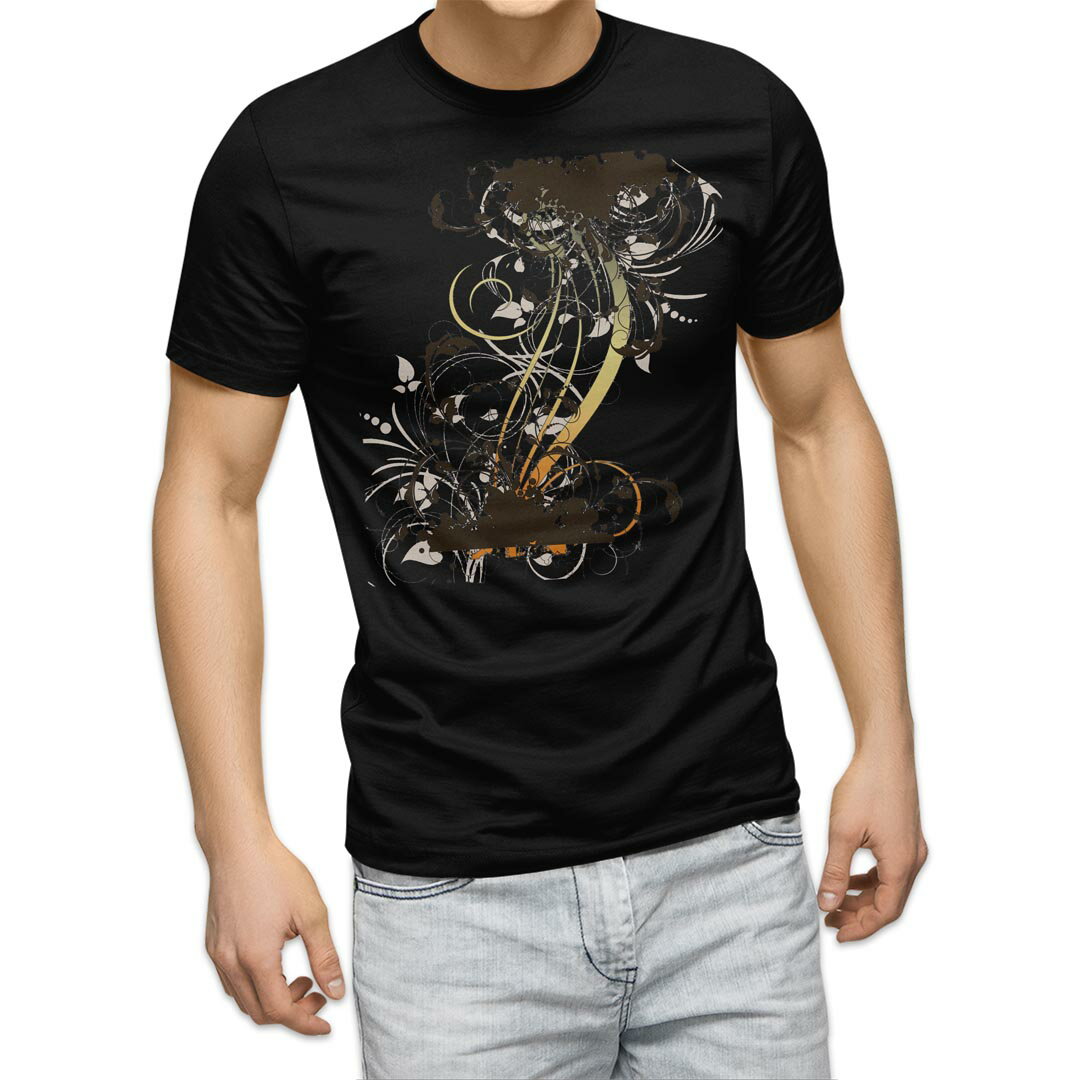 Spain （Clubs） - tシャツ メンズ 半袖 ブラック デザイン XS S M L XL 2XL Tシャツ ティーシャツ T shirt 黒 007650 植物　黒　ブラック
