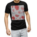 tシャツ メンズ 半袖 ブラック デザイン XS S M L XL 2XL Tシャツ ティーシャツ T shirt 黒 008038 フラワー 花 フラワー 赤 レッド 模様(4)