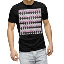 tシャツ メンズ 半袖 ブラック デザイン XS S M L XL 2XL Tシャツ ティーシャツ T shirt 黒 008113 チェック・ボーダー チェッ...