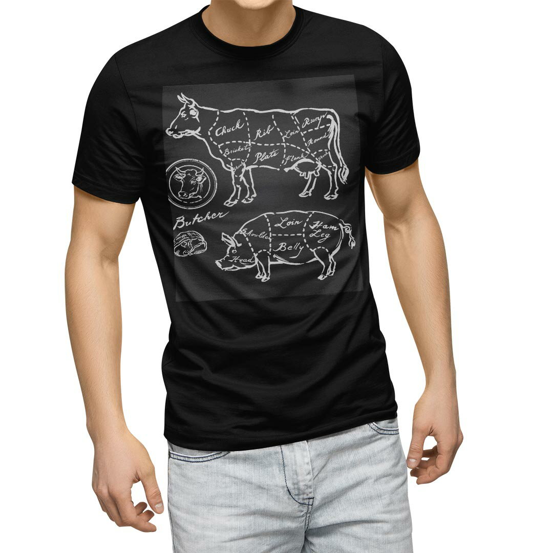 tシャツ メンズ 半袖 ブラック デザイン XS S M L XL 2XL Tシャツ ティーシャツ T shirt　黒 008358 ア..