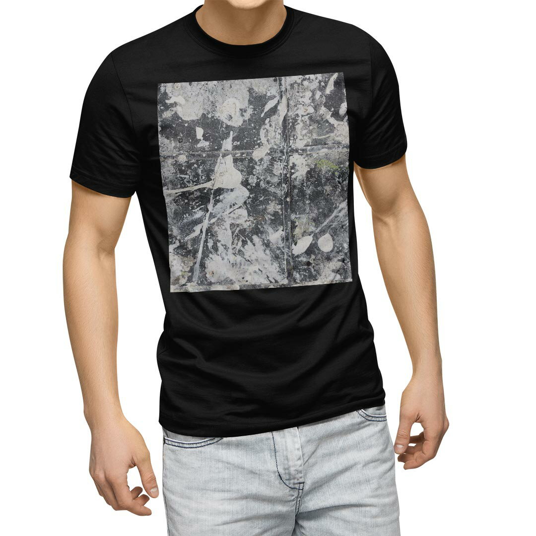 tシャツ メンズ 半袖 ブラック デザイン XS S M L XL 2XL Tシャツ ティーシャツ T shirt 黒 008415 クール インク ペンキ 写真 白 ホワイト