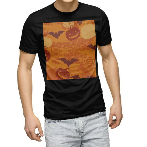 tシャツ メンズ 半袖 ブラック デザイン XS S M L XL 2XL Tシャツ ティーシャツ T shirt 黒 008514 ユニーク ハロウィン オレンジ カボチャ 模様 tシャツ メンズ 半袖 ブラック デザイン XS S M L XL 2XL Tシャツ ティーシャツ T shirt 黒 008514 ユニーク ハロウィン オレンジ カボチャ 模様