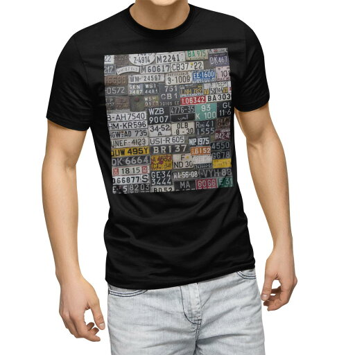 tシャツ メンズ 半袖 ブラック デザイン XS S M L XL 2XL Tシャツ ティーシャツ T shirt 黒 008545 ユニーク ナンバー プレート カラフル 写真 tシャツ メンズ 半袖 ブラック デザイン XS S M L XL 2XL Tシャツ ティーシャツ T shirt 黒 008545 ユニーク ナンバー プレート カラフル 写真