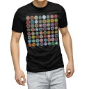 tシャツ メンズ 半袖 ブラック デザイン XS S M L XL 2XL Tシャツ ティーシャツ T shirt 黒 008814 ユニーク 模様 雪 結晶 カラフル(4)
