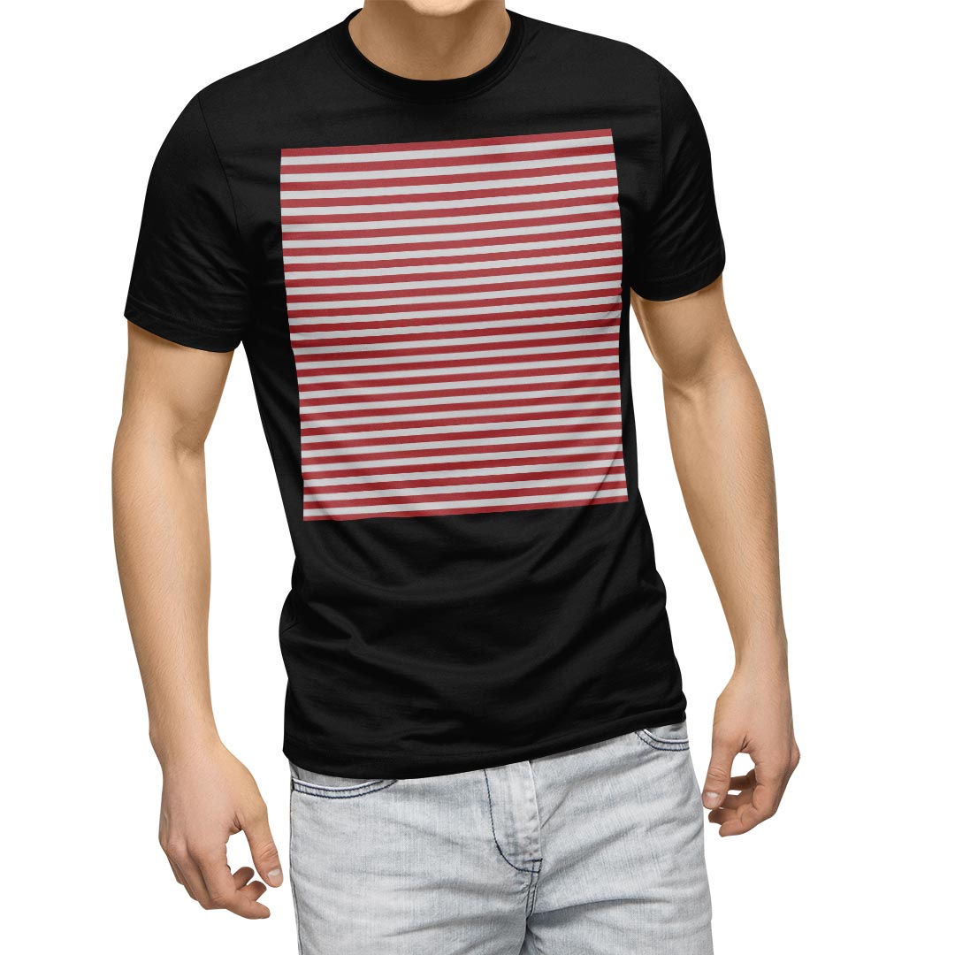 T-Shirts - tシャツ メンズ 半袖 ブラック デザイン XS S M L XL 2XL Tシャツ ティーシャツ T shirt　黒 009032 その他 シンプル　ボーダー　赤
