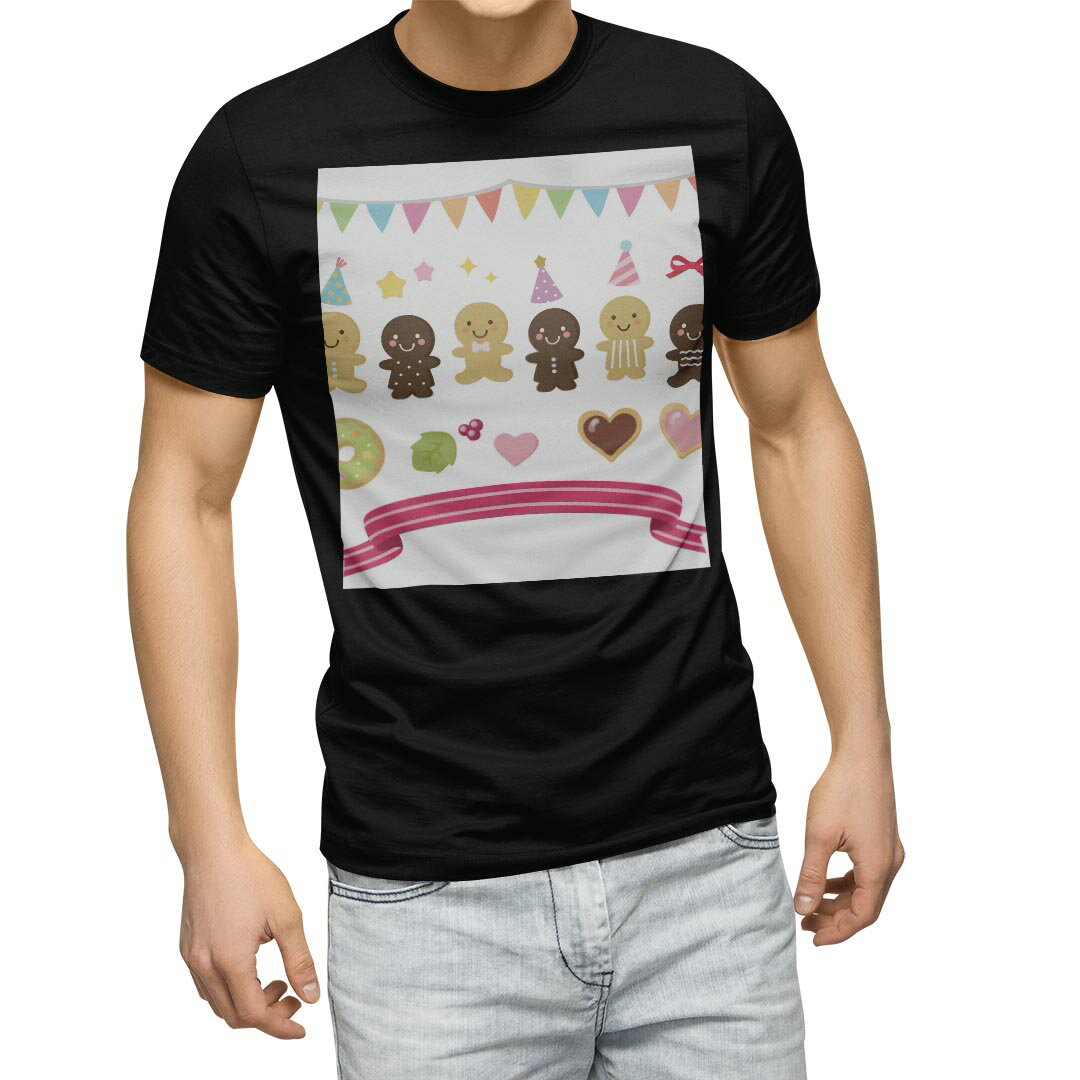 Character - tシャツ メンズ 半袖 ブラック デザイン XS S M L XL 2XL Tシャツ ティーシャツ T shirt 黒 009253 キャラクター　カラフル　パーティー