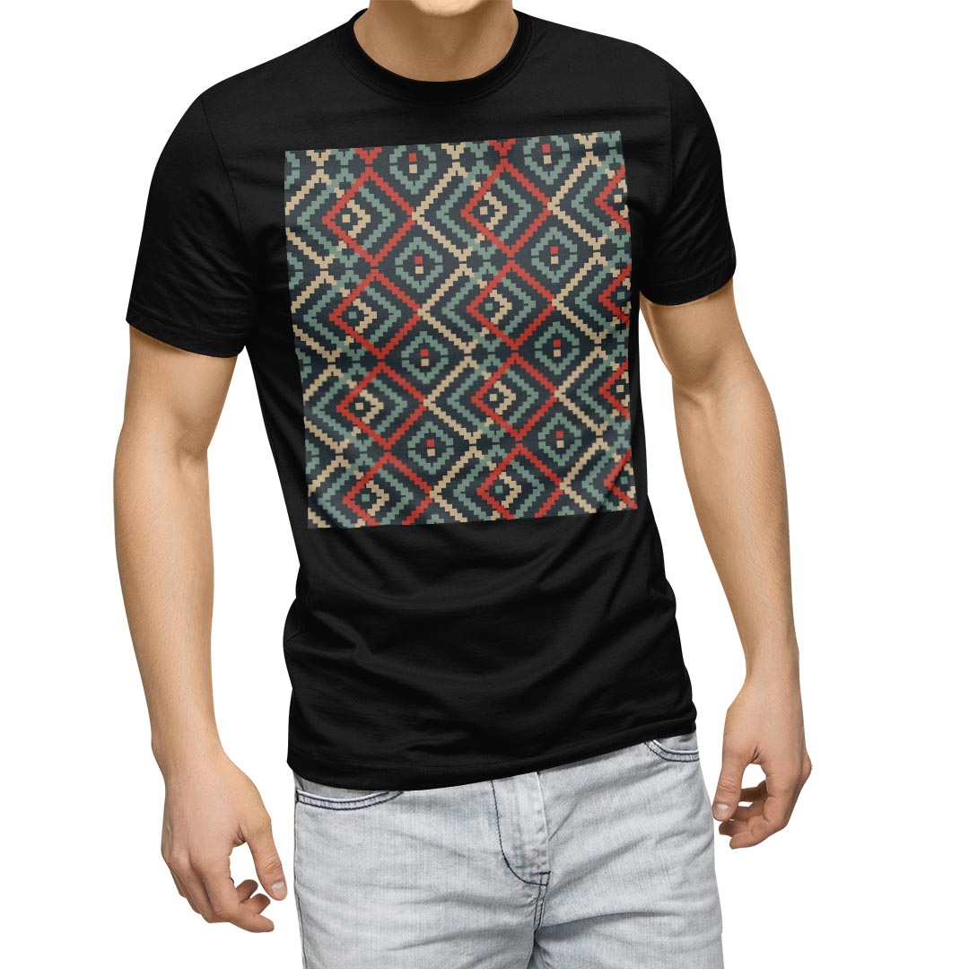 tシャツ メンズ 半袖 ブラック デザイン XS S M L XL 2XL Tシャツ ティーシャツ T shirt 黒 010627 アート 模様 カラフル