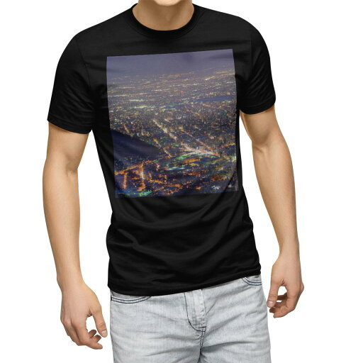 tシャツ メンズ 半袖 ブラック デザイン XS S M L XL 2XL Tシャツ ティーシャツ T shirt 黒 010983 夜景 写真 tシャツ メンズ 半袖 ブラック デザイン XS S M L XL 2XL Tシャツ ティーシャツ T shirt 黒 010983 夜景 写真