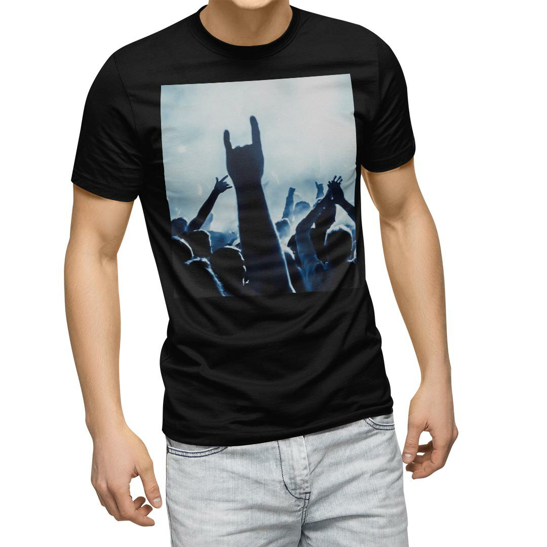 tシャツ メンズ 半袖 ブラック デザイン XS S M L XL 2XL Tシャツ ティーシャツ T shirt　黒 011148 音楽　フェス　ライブ