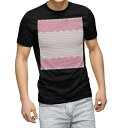 tシャツ メンズ 半袖 ブラック デザイン XS S M L XL 2XL Tシャツ ティーシャツ T shirt　黒 011242 ボーダー　水玉　ピンク