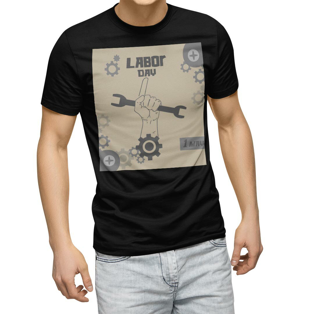 乐天商城 - tシャツ メンズ 半袖 ブラック デザイン XS S M L XL 2XL Tシャツ ティーシャツ T shirt　黒 011284 英語　工場　文字