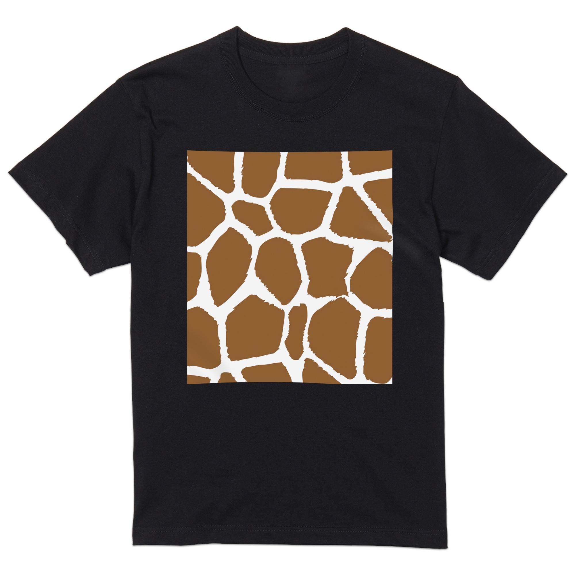 tシャツ メンズ 半袖 ブラック デザイン XS S M L XL 2XL Tシャツ ティーシャツ T shirt 黒 011587 キリン柄 アニマル柄 動物