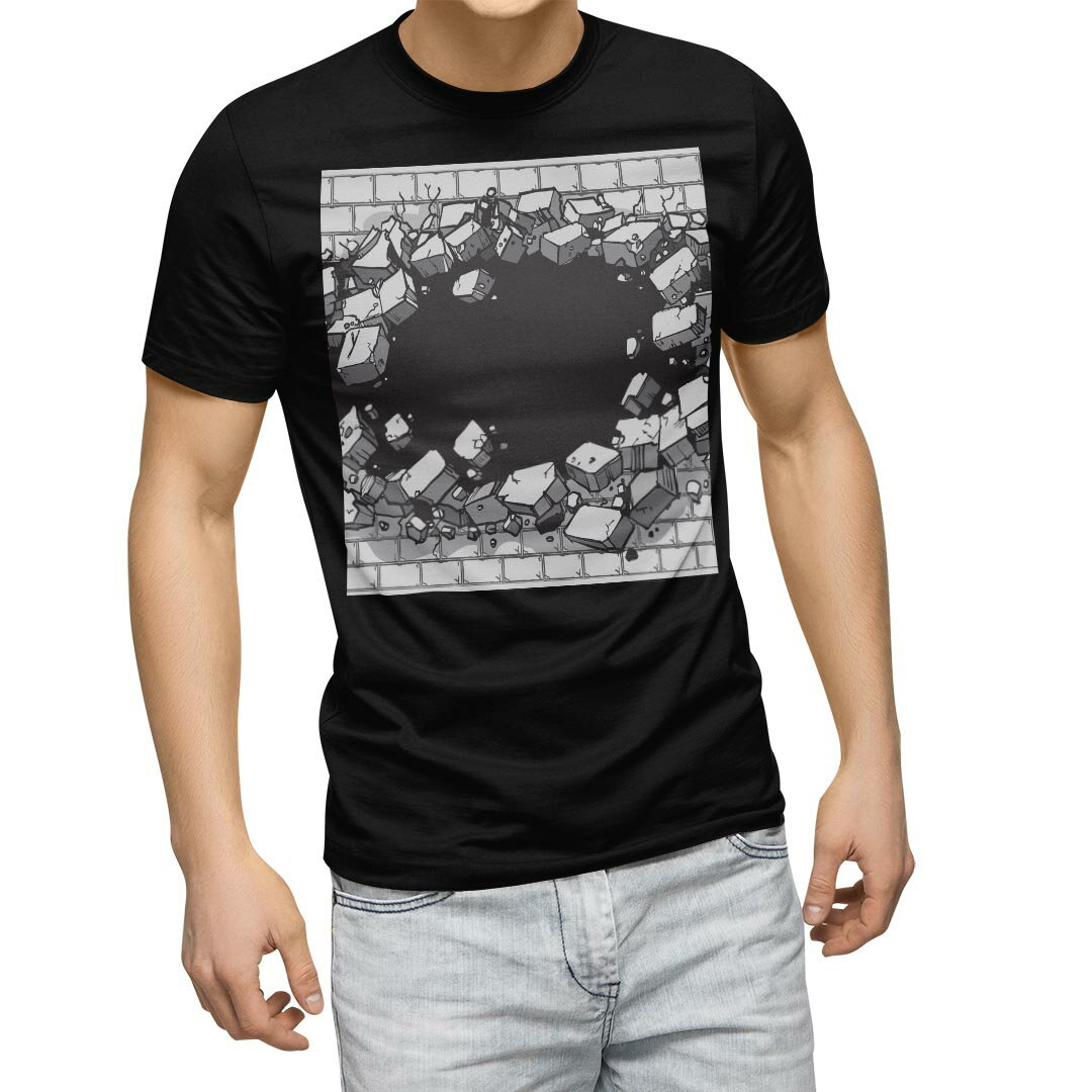 tシャツ メンズ 半袖 ブラック デザイン XS S M L XL 2XL Tシャツ ティーシャツ T shirt　黒 011711 レ..