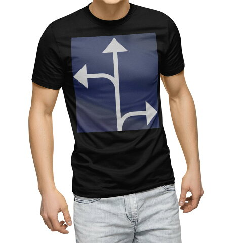 tシャツ メンズ 半袖 ブラック デザイン XS S M L XL 2XL Tシャツ ティーシャツ T shirt　黒 011814 標識　自転車　道路