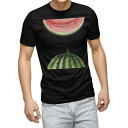 tシャツ メンズ 半袖 ブラック デザイン XS S M L XL 2XL Tシャツ ティーシャツ T shirt 黒 012062 英語 スイカ 果物