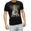 tシャツ メンズ 半袖 ブラック デザイン XS S M L XL 2XL Tシャツ ティーシャツ T shirt 黒 012353 英語 鳥 かっこいい(4)