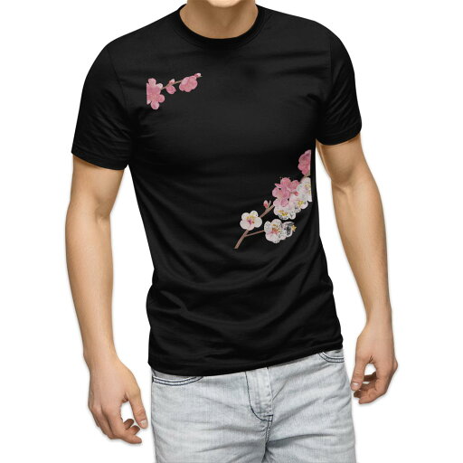 tシャツ メンズ 半袖 ブラック デザイン XS S M L XL 2XL Tシャツ ティーシャツ T shirt 黒 012885 桜 花 春 tシャツ メンズ 半袖 ブラック デザイン XS S M L XL 2XL Tシャツ ティーシャツ T shirt 黒 012885 桜 花 春