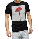 tシャツ メンズ 半袖 ブラック デザイン XS S M L XL 2XL Tシャツ ティーシャツ T shirt 黒 012928 母の日 カーネーション 花