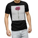 tシャツ メンズ 半袖 ブラック デザイン XS S M L XL 2XL Tシャツ ティーシャツ T shirt 黒 012933 母の日 カーネーション 花