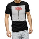 tシャツ メンズ 半袖 ブラック デザイン XS S M L XL 2XL Tシャツ ティーシャツ T shirt 黒 012935 母の日 カーネーション 花