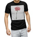 tシャツ メンズ 半袖 ブラック デザイン XS S M L XL 2XL Tシャツ ティーシャツ T shirt 黒 012937 母の日 カーネーション 花