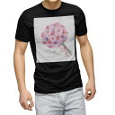 tシャツ メンズ 半袖 ブラック デザイン XS S M L XL 2XL Tシャツ ティーシャツ T shirt 黒 012953 花 花束 英語(4)