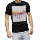 tシャツ メンズ 半袖 ブラック デザイン XS S M L XL 2XL Tシャツ ティーシャツ T shirt 黒 013209 ピンク 模様(4)