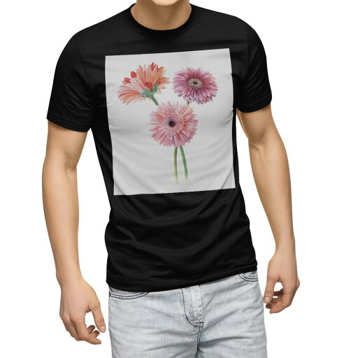 tシャツ メンズ 半袖 ブラック デザイン XS S M L XL 2XL Tシャツ ティーシャツ T shirt 黒 013498 花 ピンク 植物 tシャツ メンズ 半袖 ブラック デザイン XS S M L XL 2XL Tシャツ ティーシャツ T shirt 黒 013498 花 ピンク 植物