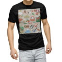 tシャツ メンズ 半袖 ブラック デザイン XS S M L XL 2XL Tシャツ ティーシャツ T shirt 黒 013625 お正月 門松 謹賀新年