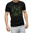 tシャツ メンズ 半袖 ブラック デザイン XS S M L XL 2XL Tシャツ ティーシャツ T shirt 黒 013723 クリスマス ツリー