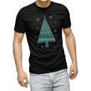 tシャツ メンズ 半袖 ブラック デザイン XS S M L XL 2XL Tシャツ ティーシャツ T shirt 黒 013814 クリスマス ツリー